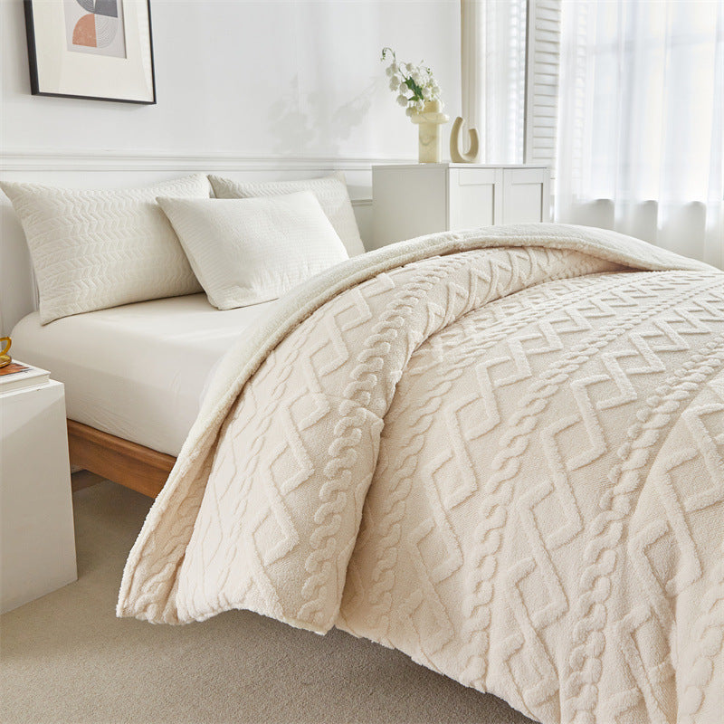 Coral Flannel Winter Polyester Blanket
