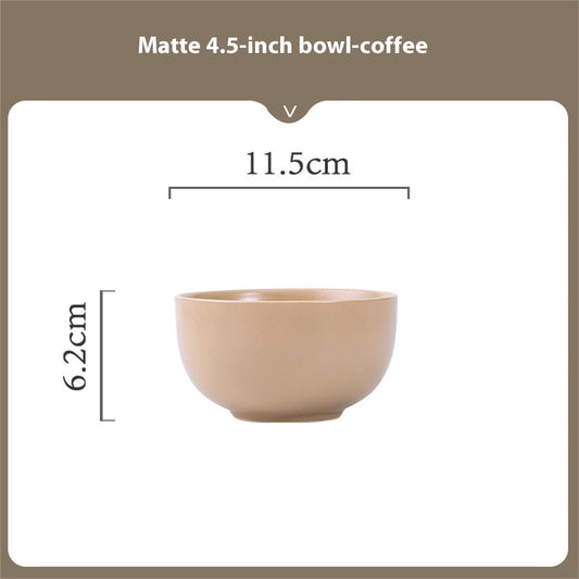 Household Matte Milk Tea Bowl And Plate Set Household Ceramic