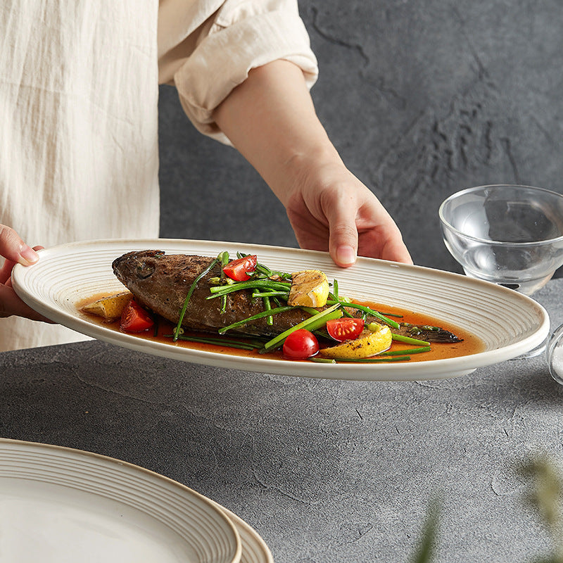 Household Light Luxury High-grade Tableware High Temperature Resistance Plate