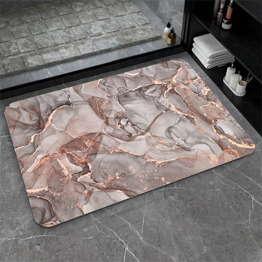 Nordic Light Luxury Marbling Diatom Ooze Absorbent Non-slip Floor Mat Toilet Door Quick-drying Feet