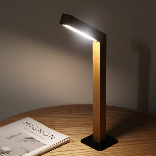 Desk LED Light Learning Reading Dormitory Rotating Solid Wood Bedside Wall Lamp