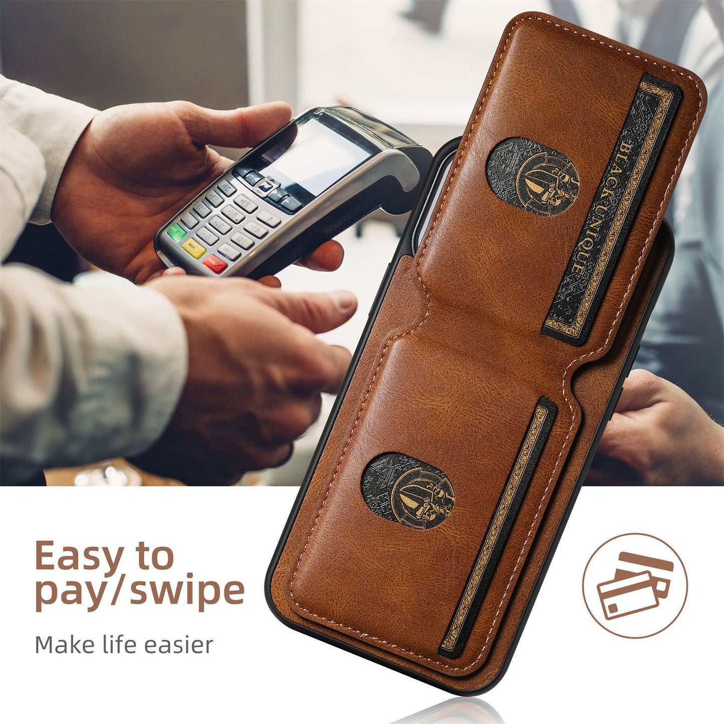 Applicable PU Card Phone Case