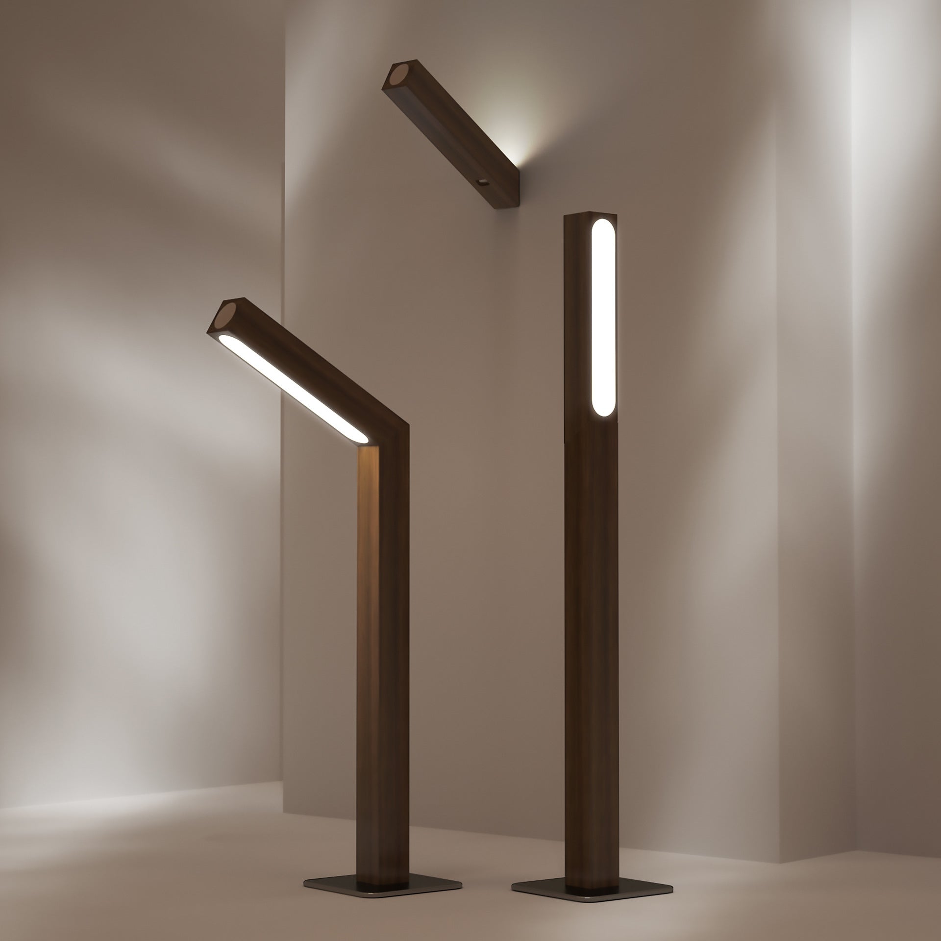 Desk LED Light Learning Reading Dormitory Rotating Solid Wood Bedside Wall Lamp