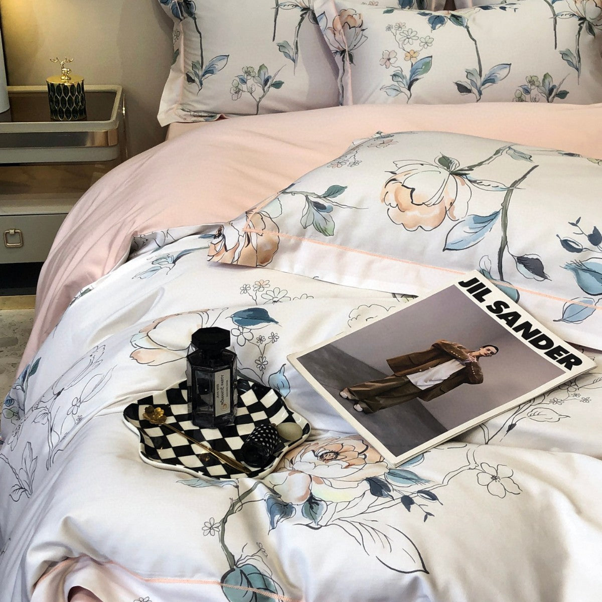 Satin Long-staple Cotton Pastoral Flowers Digital Printed Quilt Cover