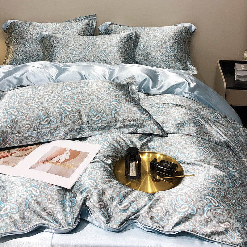 Bare Sleeping Silk Four-piece Set Silk Light Luxury Bedding
