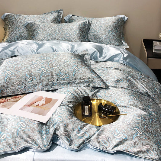 Bare Sleeping Silk Four-piece Set Silk Light Luxury Bedding