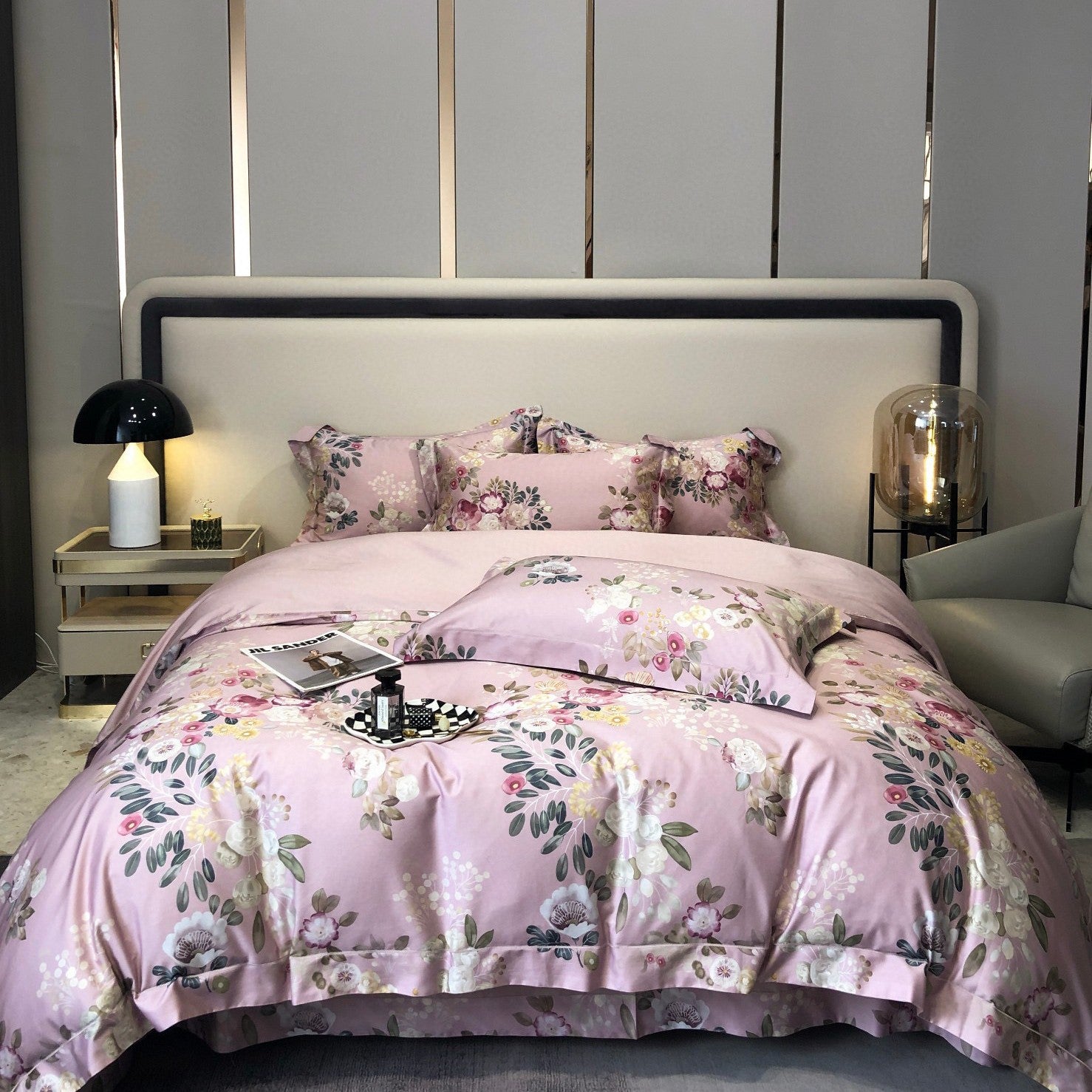 Satin Long-staple Cotton Pastoral Flowers Digital Printed Quilt Cover