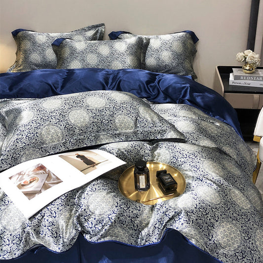 Bare Sleeping Silk Four-piece Set Silk Light Luxury Bedding