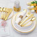 Tableware Set Disposable Wineglass Knife, Fork And Spoon Hard Plastic Fruit Hollow Plate