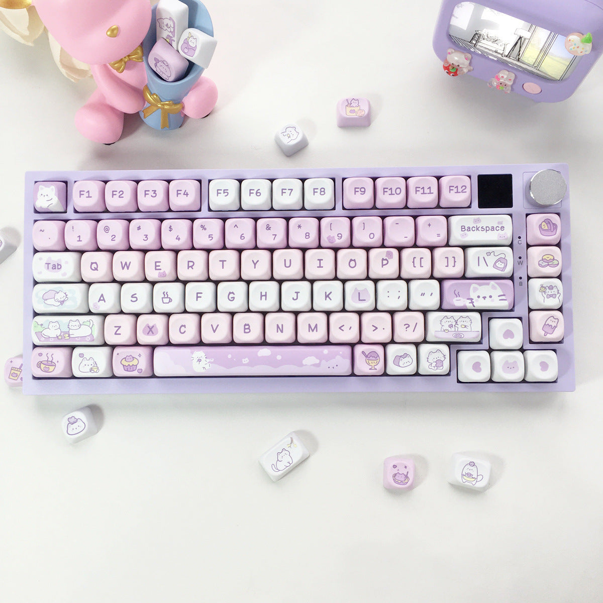 95 Keys Moa Sublimation Mechanical Keyboard Keycaps Cute