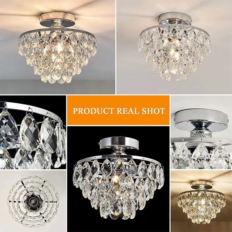 American Light Luxury Crystal Lamp Dining Room Bedroom Entrance
