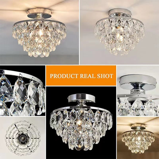 American Light Luxury Crystal Lamp Dining Room Bedroom Entrance