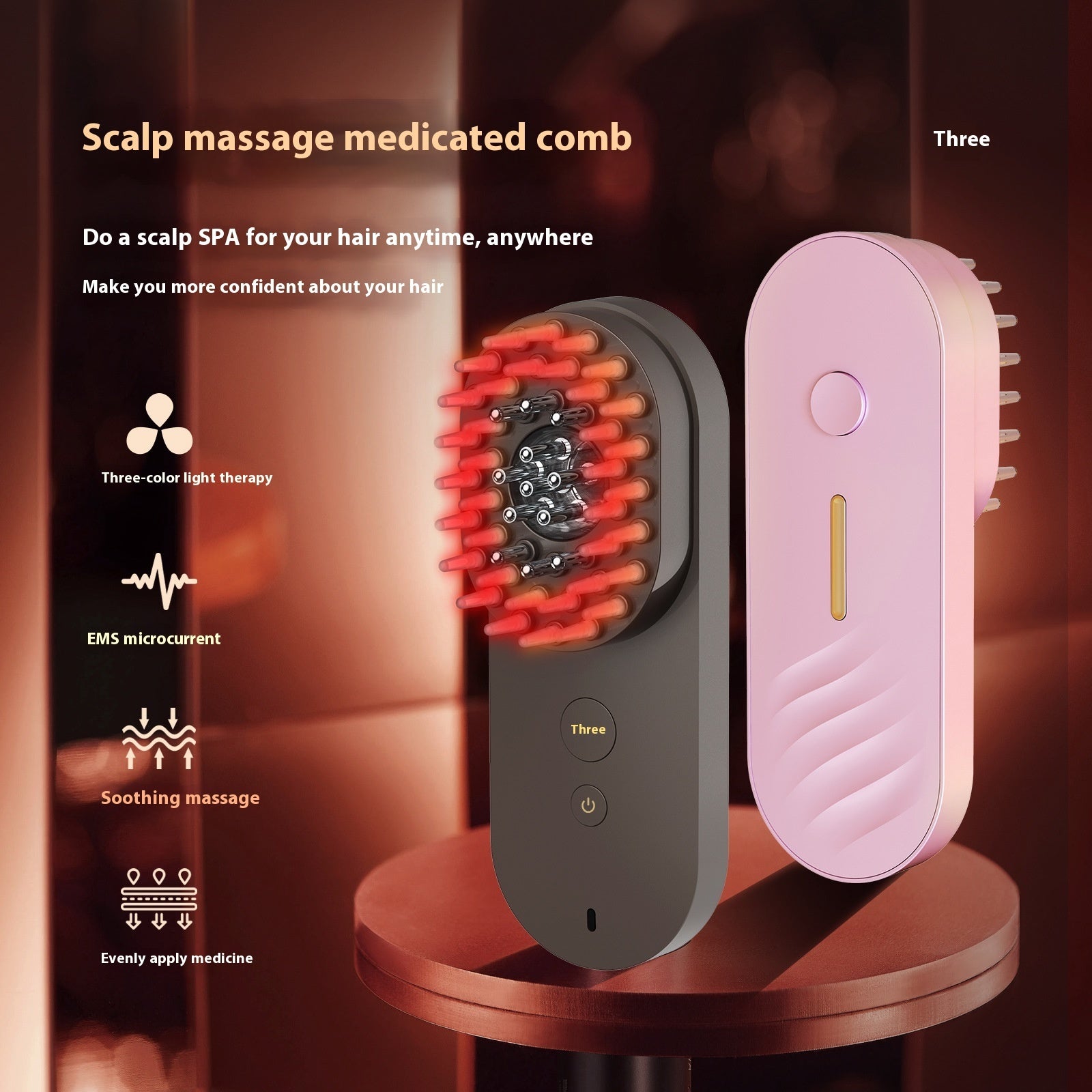 Smart Massage Comb Red Light Head Care Fluffy Hair Care