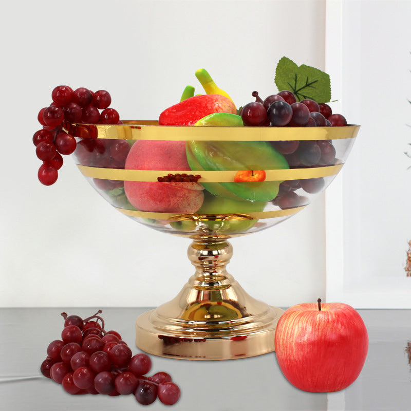 Light Luxury Nordic Hardware Wrought Iron Creative Living Room Fruit Basket Candy Plate