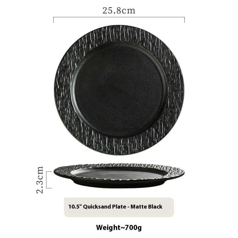 Black Light Luxury High-grade Western Restaurant Steak Plate