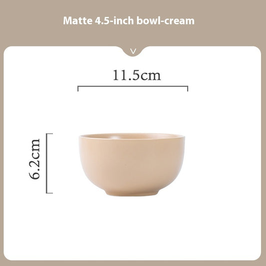 Household Matte Milk Tea Bowl And Plate Set Household Ceramic