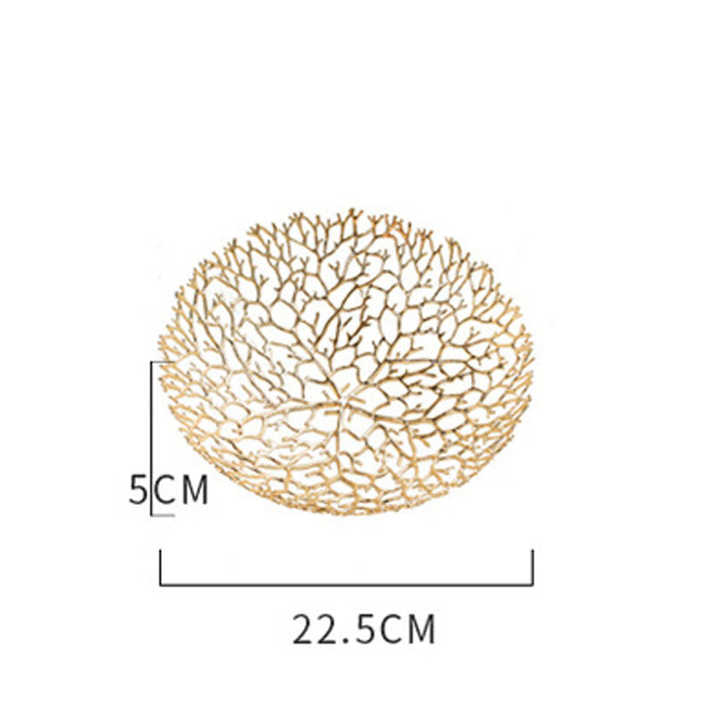 Light Luxury Electroplating Alloy Lotus Leaf Fruit Plate