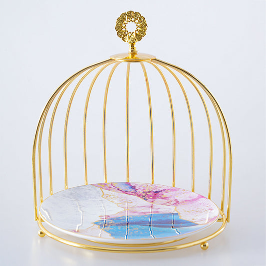 Nordic Light Luxury Double Layer Ceramic Fruit Plate