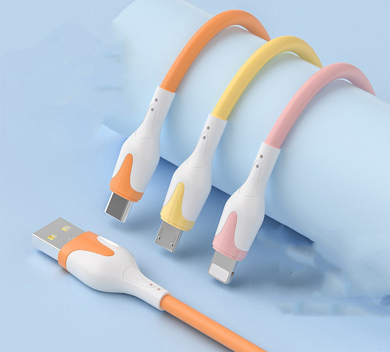 Liquid Silicone USB Cable Micro USB Type C Charger Wire 3A Fast Charging Data Cord Mobile Phone Charge Line
