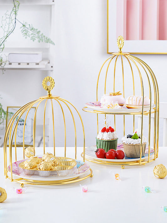 Nordic Light Luxury Double Layer Ceramic Fruit Plate