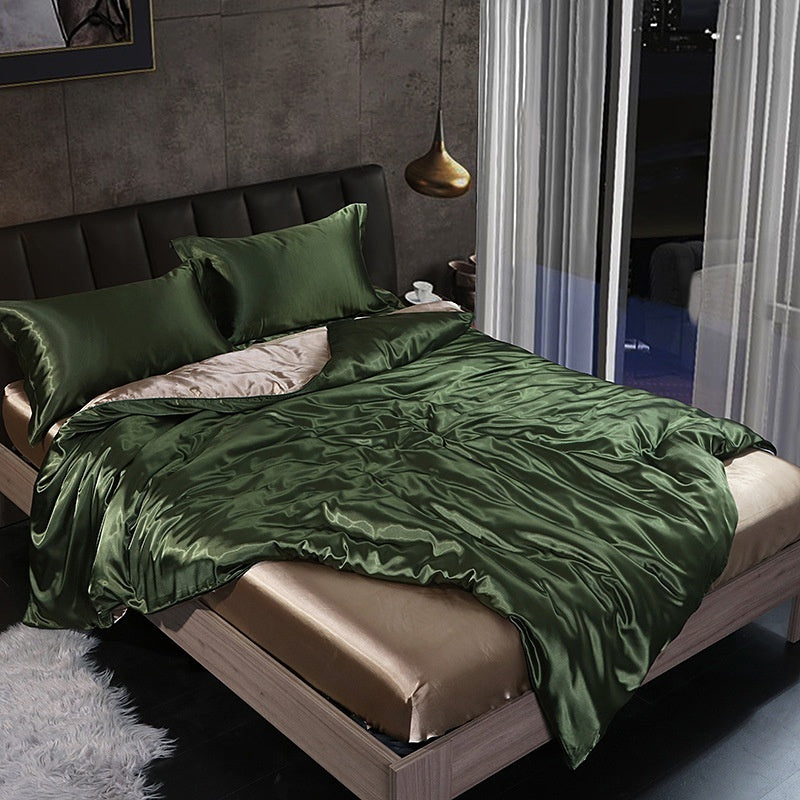 Four-piece Silky Sleep Bare Silk Quilt Cover