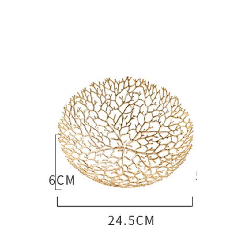 Light Luxury Electroplating Alloy Lotus Leaf Fruit Plate