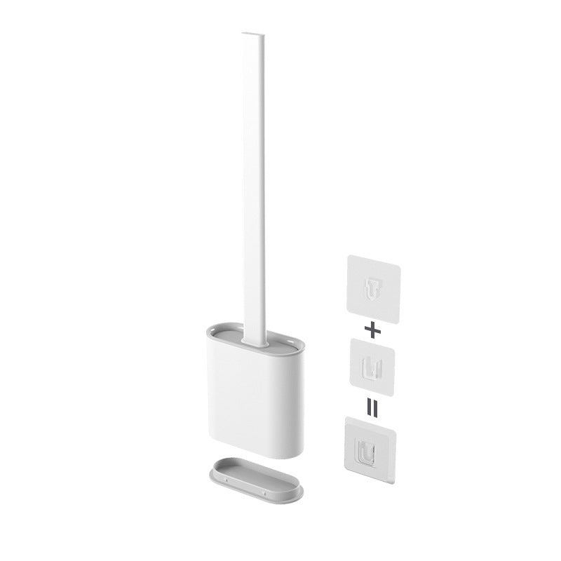 Creative Wall-Mounted Soft Brush With Cover For Toilet Washing