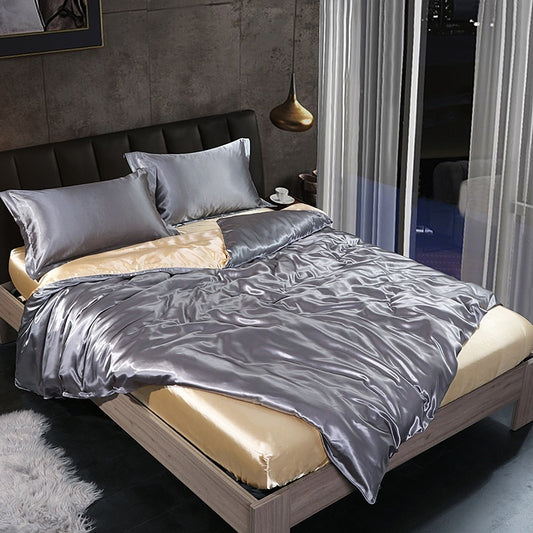 Four-piece Silky Sleep Bare Silk Quilt Cover