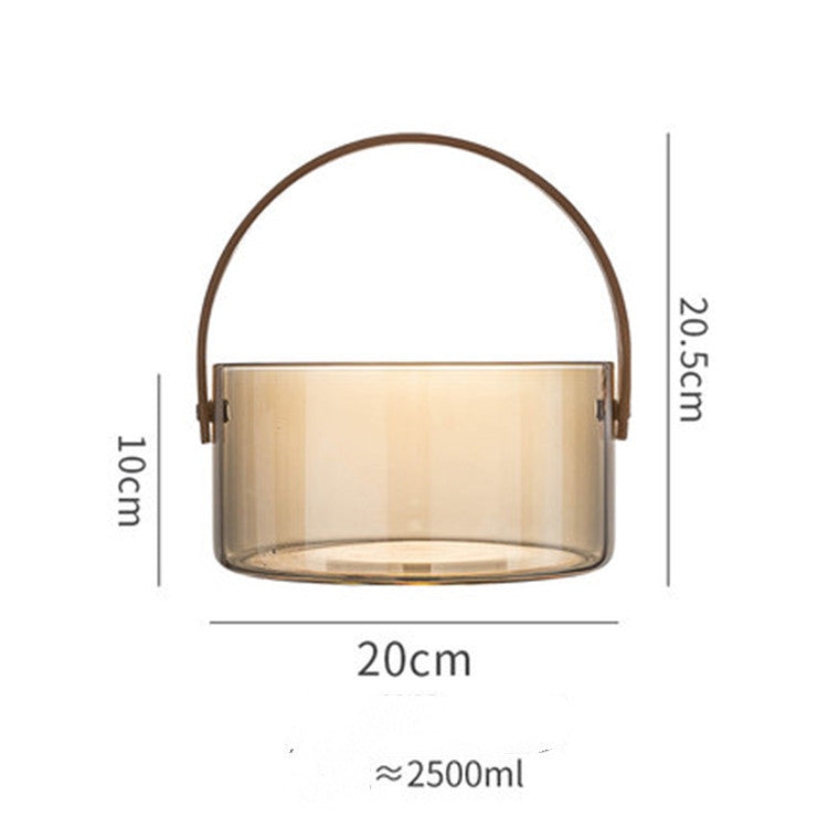 Light Luxury Shopping Basket Glass Fruit Plate Salad Dried Household