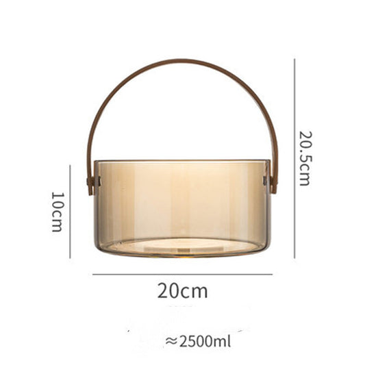 Light Luxury Shopping Basket Glass Fruit Plate Salad Dried Household