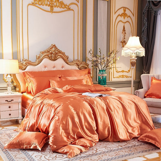 Four-piece Silky Sleep Bare Silk Quilt Cover