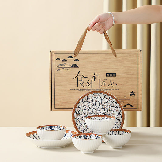 Ceramic Tableware Bowl Dish & Plate Suit
