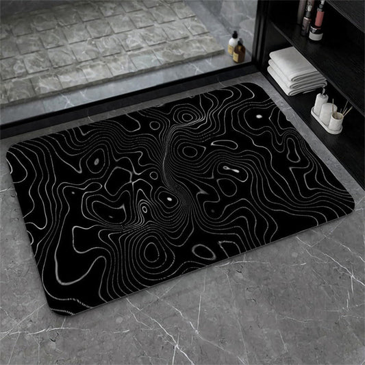 Nordic Light Luxury Marbling Diatom Ooze Absorbent Non-slip Floor Mat Toilet Door Quick-drying Feet