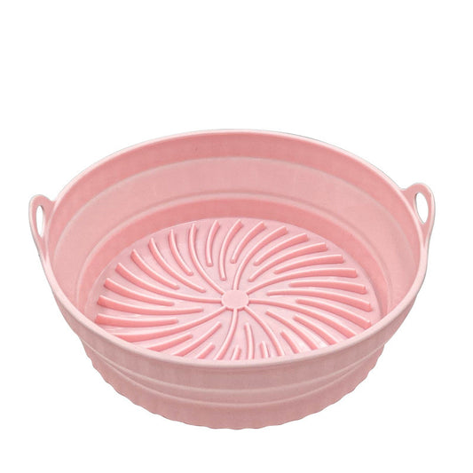 Kitchen Collapsible Air Fryer Silicone Pot Reusable Round Square Liners Basket For Air Fryer Non-slip Baking Tray Oven Accessories
