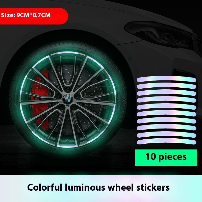 Warning Stickers Rainbow Luminous Decorative Car Sticker Supplies