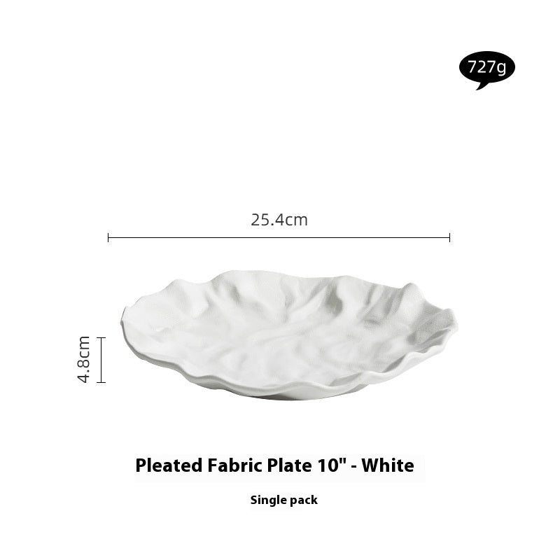 Pleated Dish Ceramic Cooking Plate Japanese Western Food