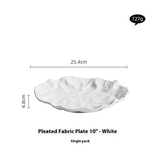 Pleated Dish Ceramic Cooking Plate Japanese Western Food