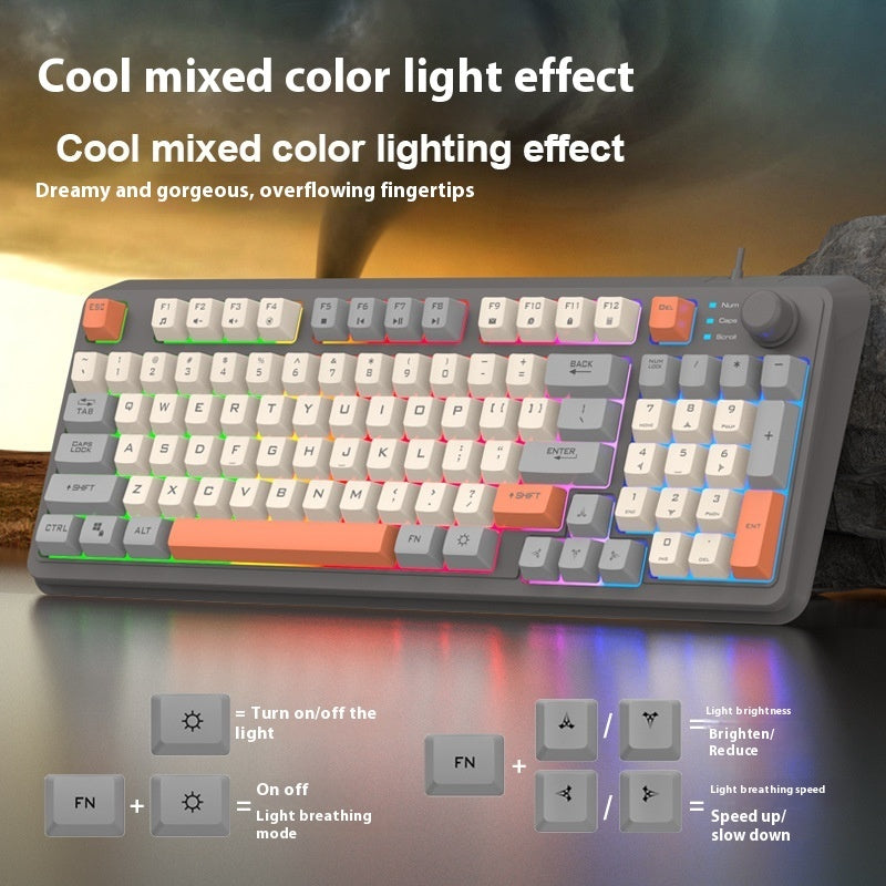 Combination Of Three Color Luminous K82 Gaming Wired Keyboard