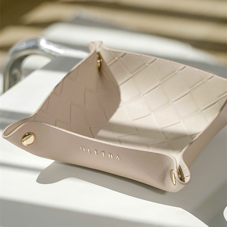 Jewelry Hallway Light Luxury Woven Dining Tray Key Cosmetic Storage Tray