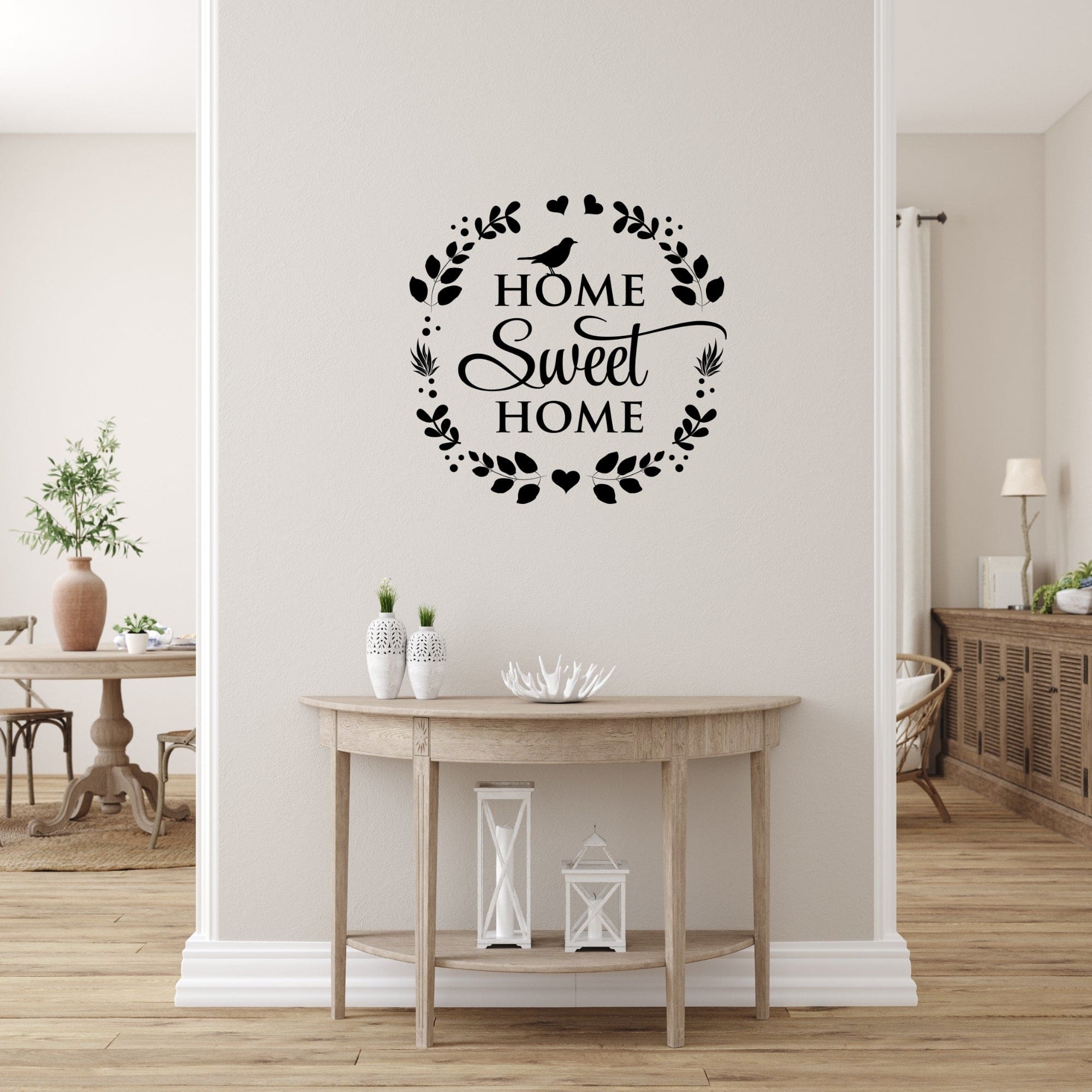 Decor - Home Sweet Home Removable Vinyl Wall Decal - Easy Peel and Stick Wall Art-0