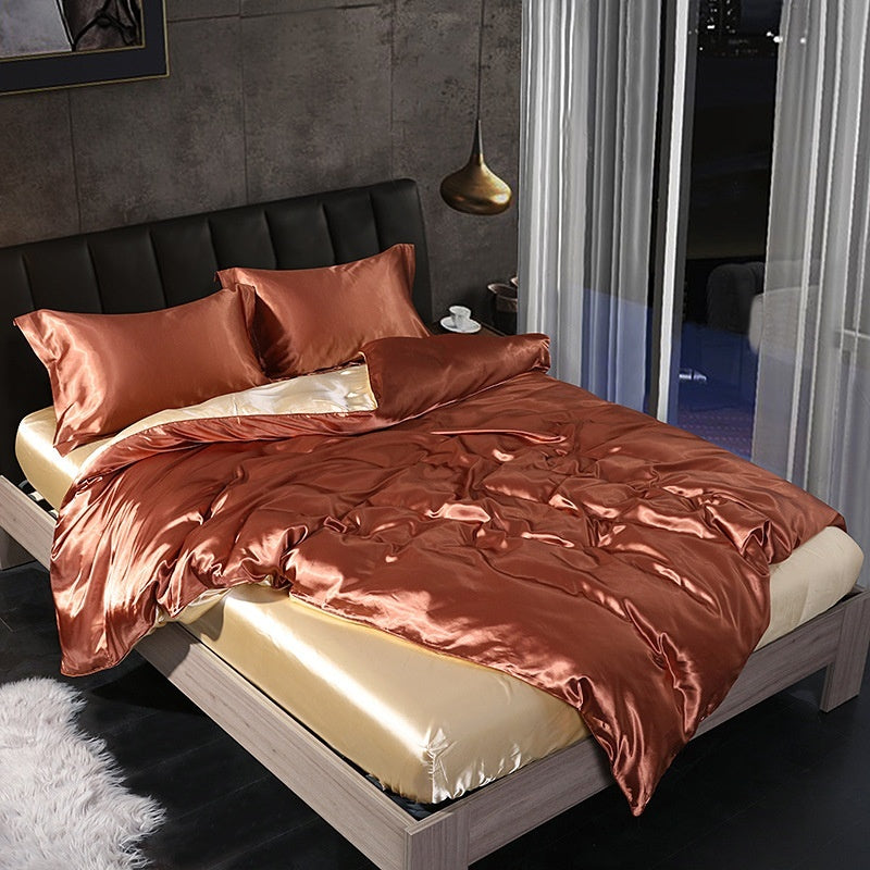 Four-piece Silky Sleep Bare Silk Quilt Cover