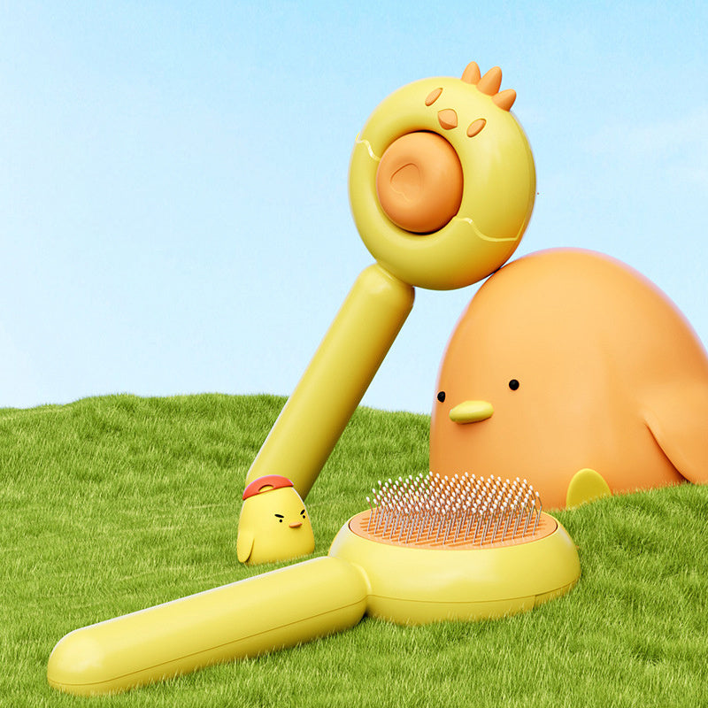 Pet Hair Cleaner Brush Cat Grooming Brush Long Or Short Hair Cats Dogs Pet Massage Brushes Self Cleaning Slicker Comb For Kitten Removes Tangles Loose Fur