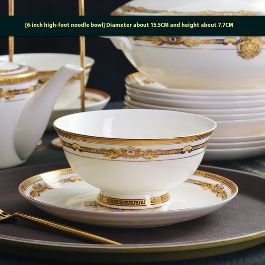 Tangshan Bone Tableware European Household Bowl Plate Dish Bowl