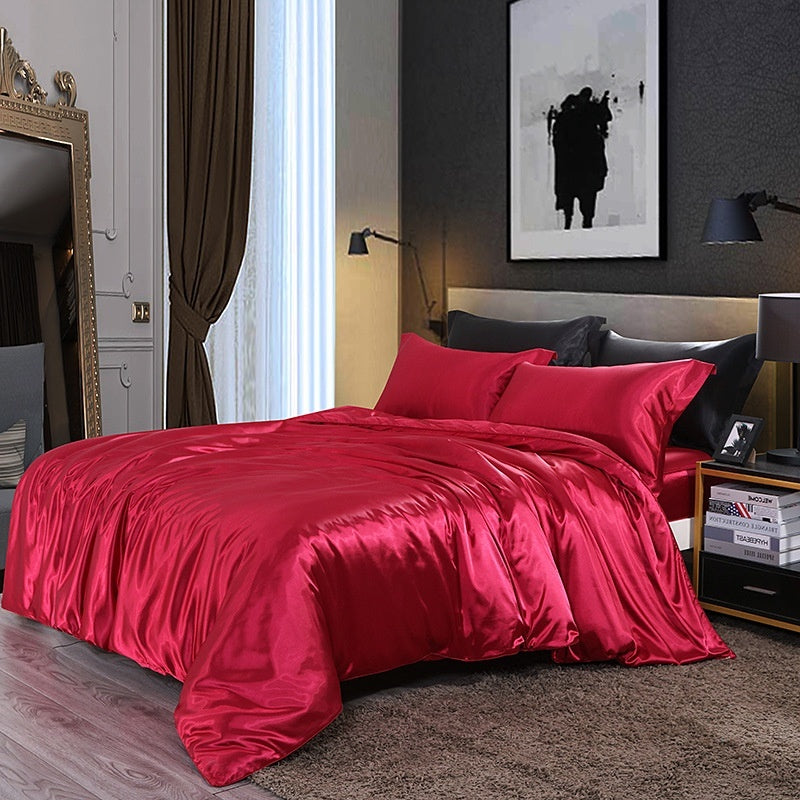 Four-piece Silky Sleep Bare Silk Quilt Cover