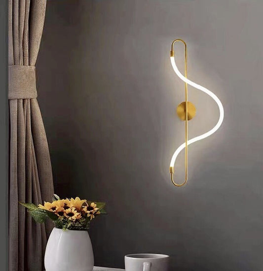 Modern Simple And Light Luxury Bedroom Study Lamp Living Room Background Wall Dining Room Front Desk LED Silicone Strip Musical Note Wall Lamp