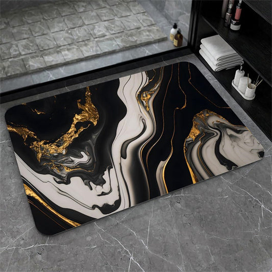 Nordic Light Luxury Marbling Diatom Ooze Absorbent Non-slip Floor Mat Toilet Door Quick-drying Feet