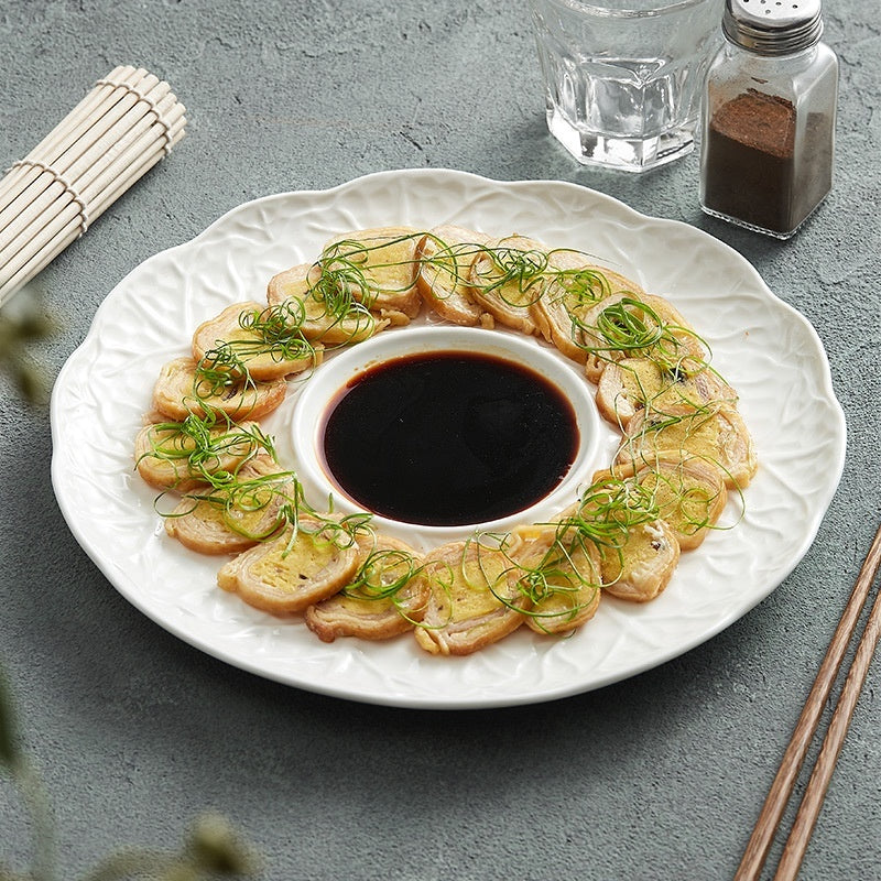 Cabbage-shaped Ceramic White Light Luxury High Sense Western Cuisine Plate