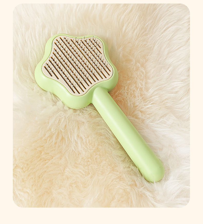 Cat Comb Magic Wand Self Cleaning Pet Comb Stainless Steel Needle Comb
