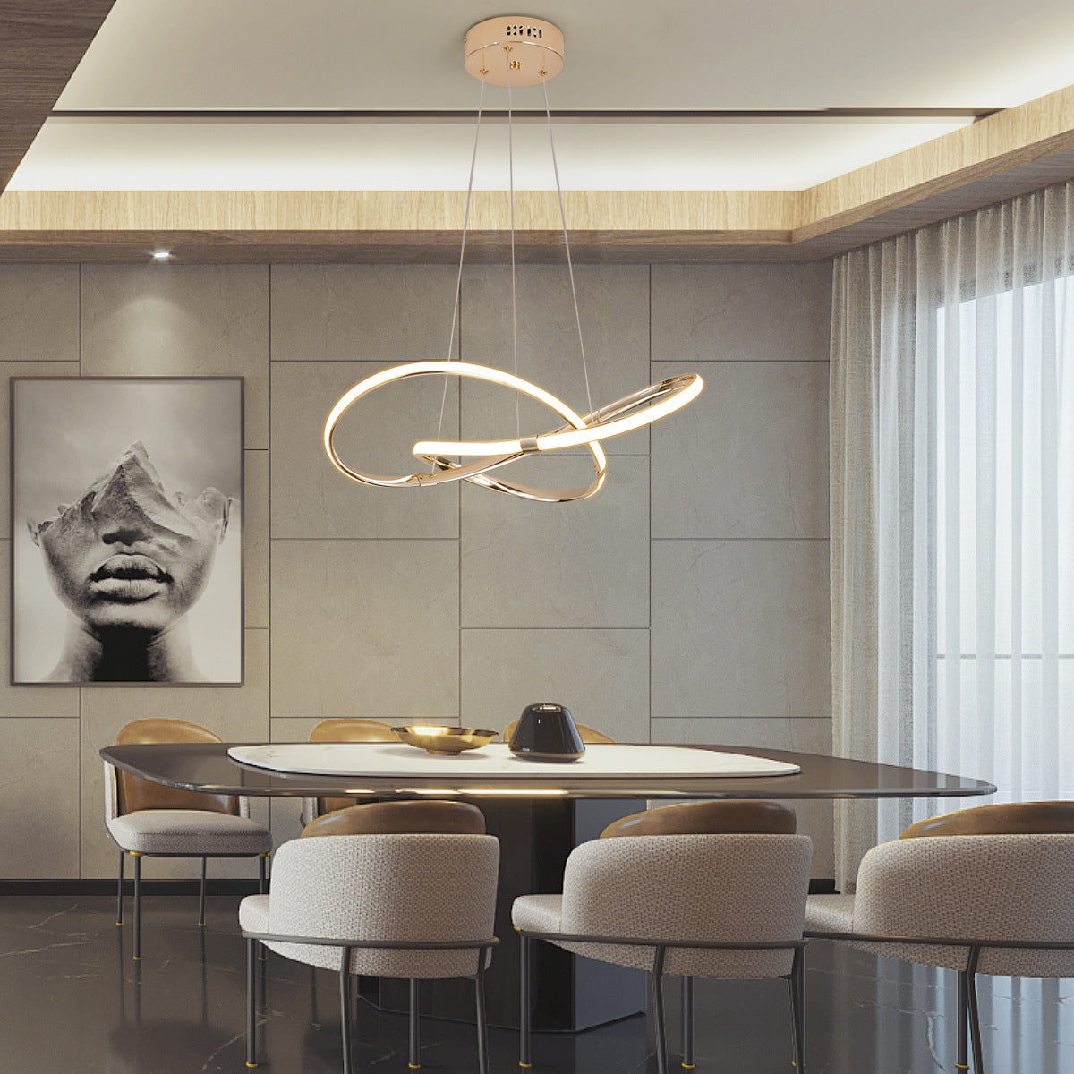 Light Luxury Minimalist Living Room Chandelier Creative Dining Room Main Lamp