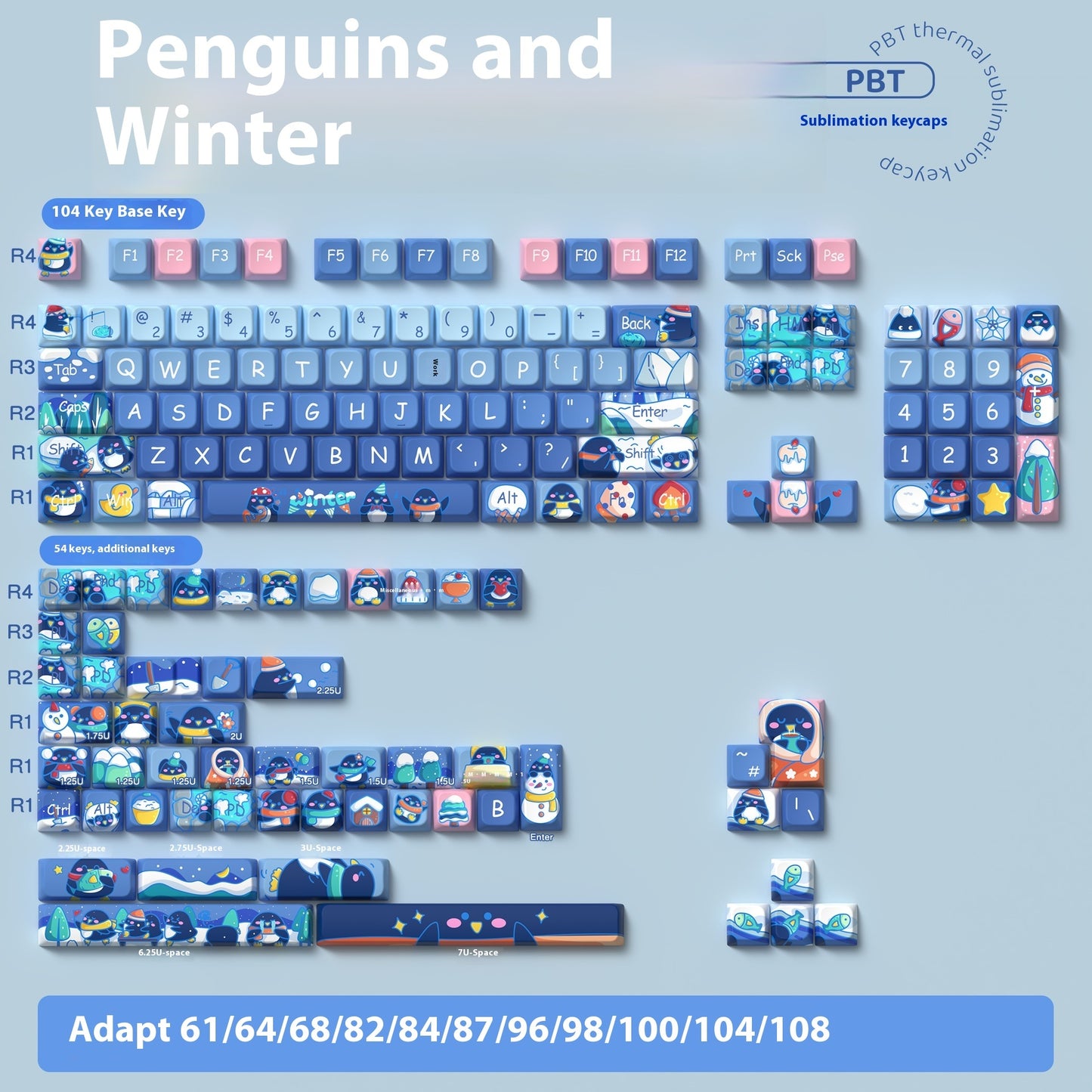 New Cartoon Creative Keyboard Cap Full Set